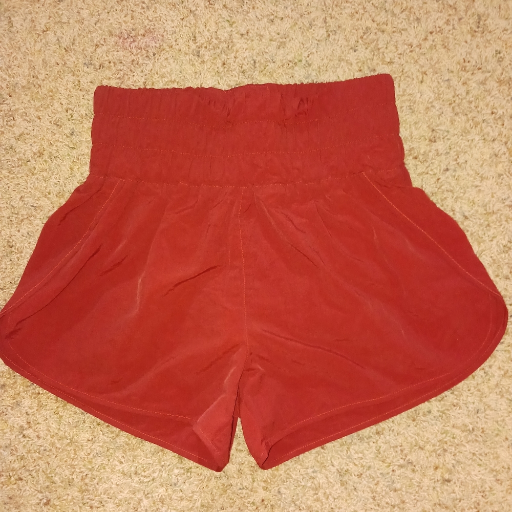 Zenana, Women's Athletic Shorts, Dark Red, Size Large